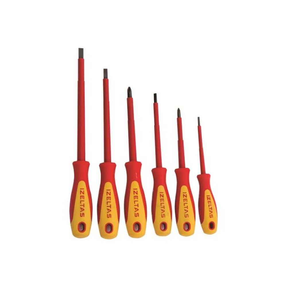 İzeltaş 1000V İzoleli Elektrikçi Tornavida Seti (6Parça)-4140009106