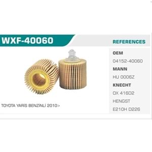 WXF 40060 YAĞ FİLTRESİ TOYOTA 1,3 VVT - WINKELL WXF 40060