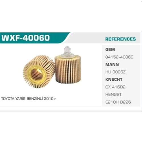 WXF 40060 YAĞ FİLTRESİ TOYOTA 1,3 VVT - WINKELL WXF 40060