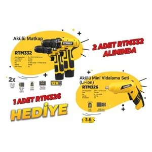 Rtrmax Akülü Fırsat Seti 2 adet Rtm332 + 1 adet rtm326